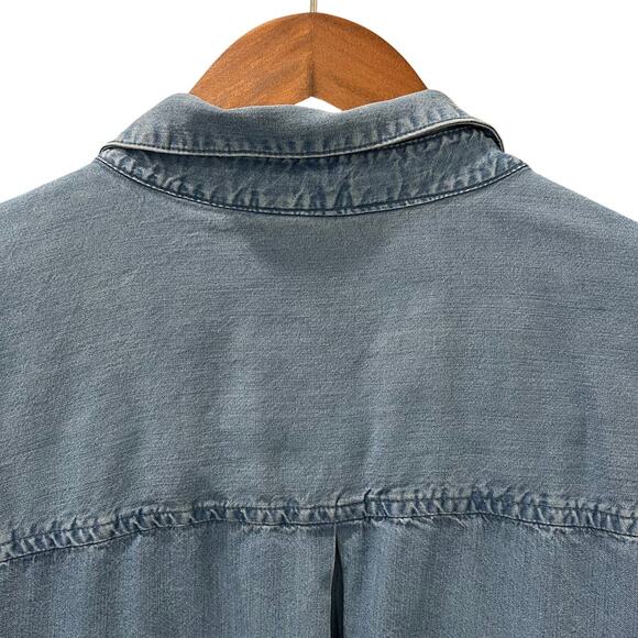 Lucky Brand Chambray Denim Button Down Shirt Size XL Western Classic - Picture 8 of 9